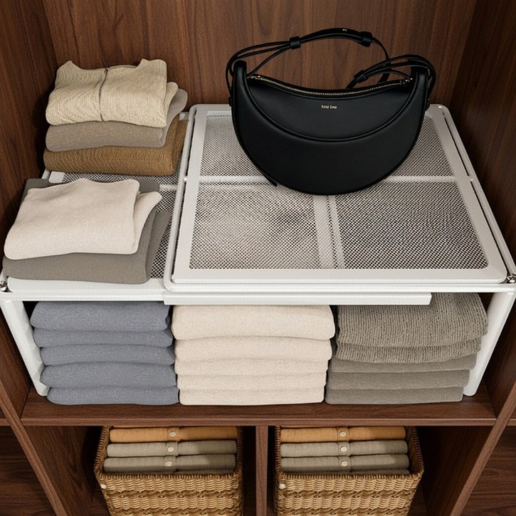 일상플랜 길이조절 옷장 정리 철제 선반