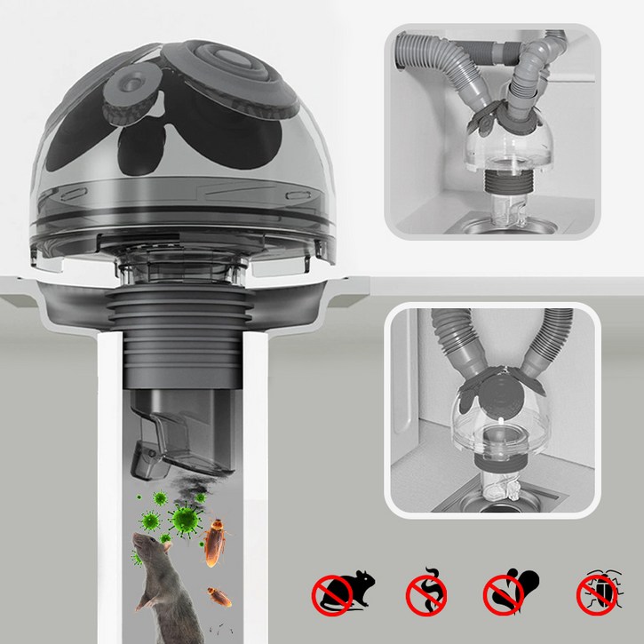 Tooliva 세탁기 배수구 냄새방지 누수방지 다기능 하수구트랩 세트