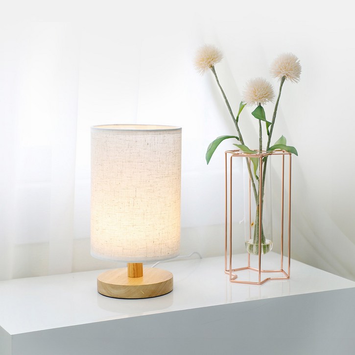 6단계 밝기 조절 우드 린넨 스탠드 무드등 + 드림카우