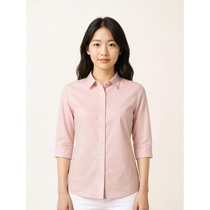 올리비아하슬러 코랄핑크 셔링 블라우스 OHCMBL214