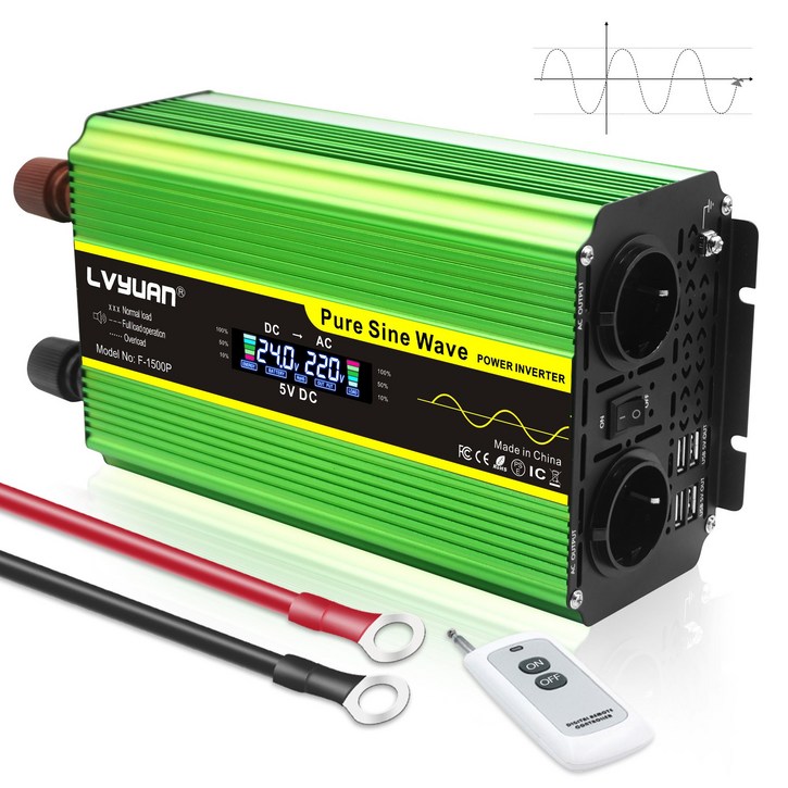 LVYUAN 순수정현파 인버터 그린 파워 220V 차량용 2000W&8000W, 1개