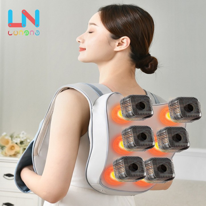 신형 스마트 전동 어깨 안마 두드림 온열 찜질 안마기 경추/목/어깨/승모근/등/허리 마사지기