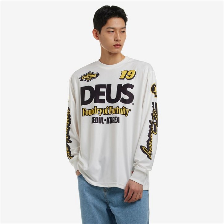 데우스엑스마키나 덱스 티셔츠 Deus Ex Machina 크루넥 긴소매 메쉬 티셔츠 프린트 탑