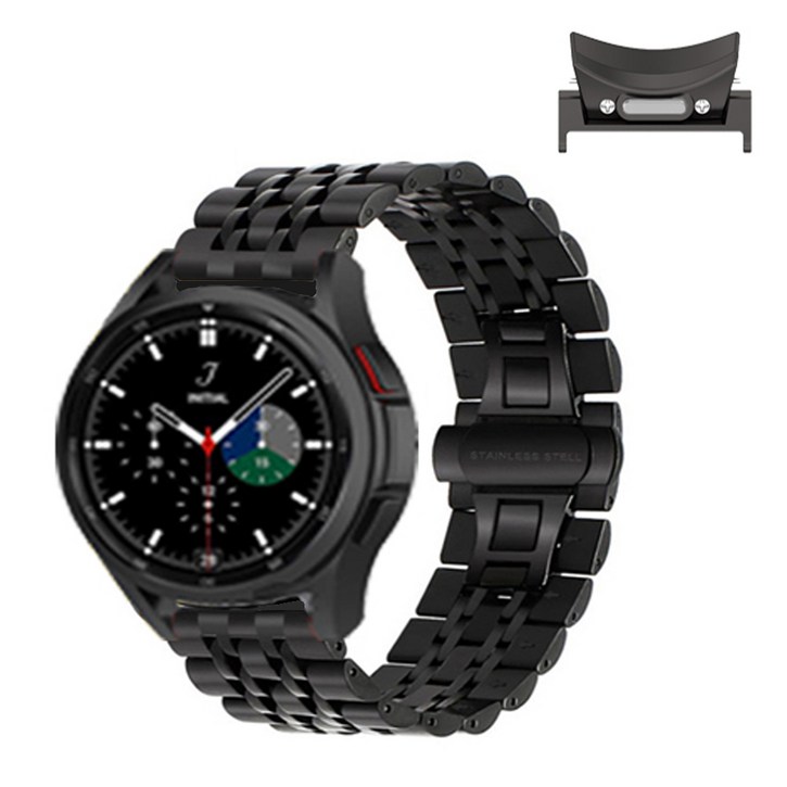 갤럭시 워치6 40 44 43 47mm 골프에디션 날개형 원터치 고급 투톤 메탈 시계줄 밴드 스트랩 줄질 SM-R930/R940/R950/R960 호환