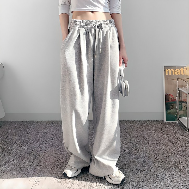 자체제작 어브라운 여성 데일리 핀턱 와이드 트레이닝 팬츠