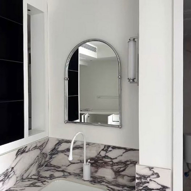 304 스테인레스 프레임 반달 화장대 건식욕실 벽거울