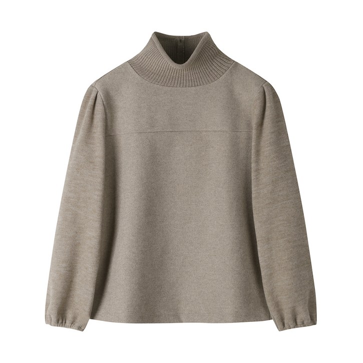 [샤트렌] 퍼프소매 여성 터틀넥 겨울 티셔츠 8