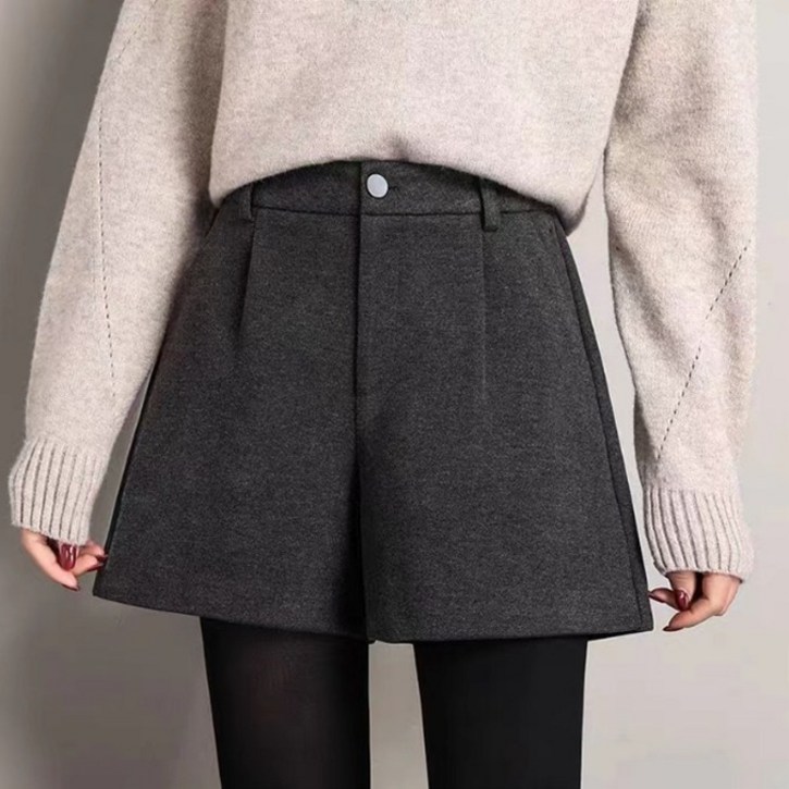 Bahn,2컬러 포포 여성 기모 반바지 슬렉스