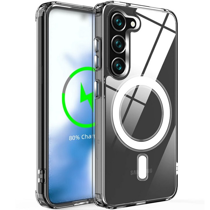 아이엔조이 아이폰 갤럭시 S 초강력 젤리 하드 투명 마그네틱 맥세이프 휴대폰 케이스 INJMSC01