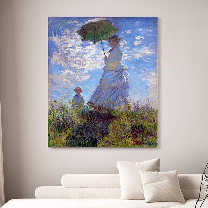 세잔느화실 캔버스액자 모네  우산 쓴 여인 그림액자