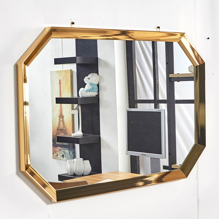 팔각 골드 벽걸이 거울 화장대 욕실 인테리어 600x900