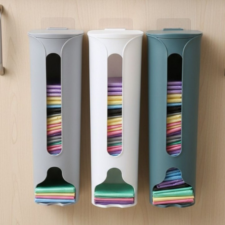 브라이프 쏙넣고 쓱 뽑아쓰는 비닐봉투 정리함, 1세트, 화이트 1p+그레이 1p+블루1p
