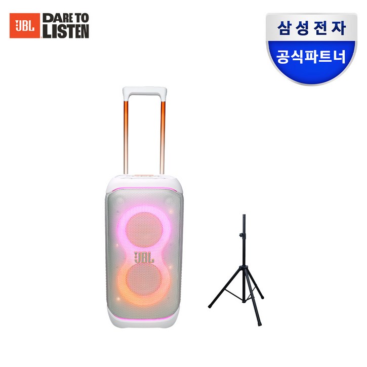 삼성공식파트너 JBL PARTYBOX STAGE320 파티박스 스테이지 320 블루투스 스피커[화이트, 스탠드 증정], 단품