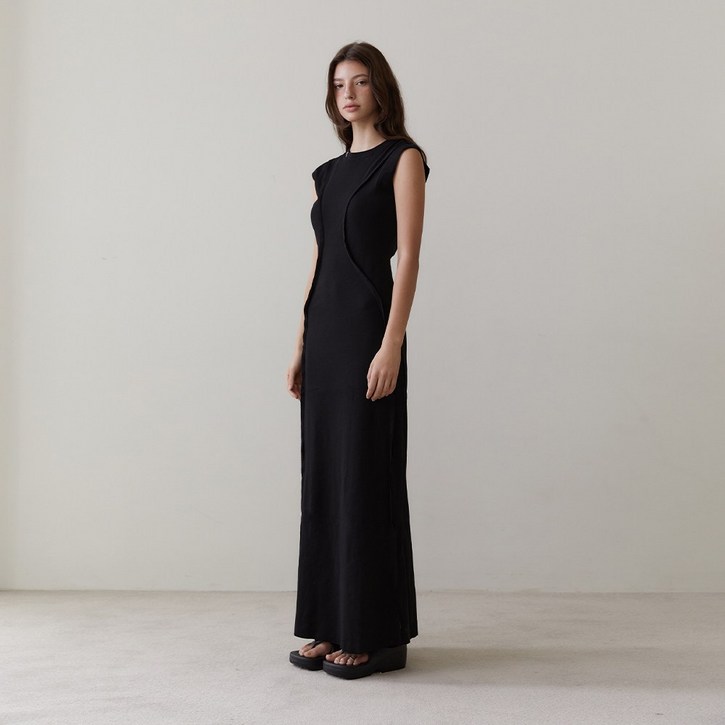 RVIS cutting maxi dresses black