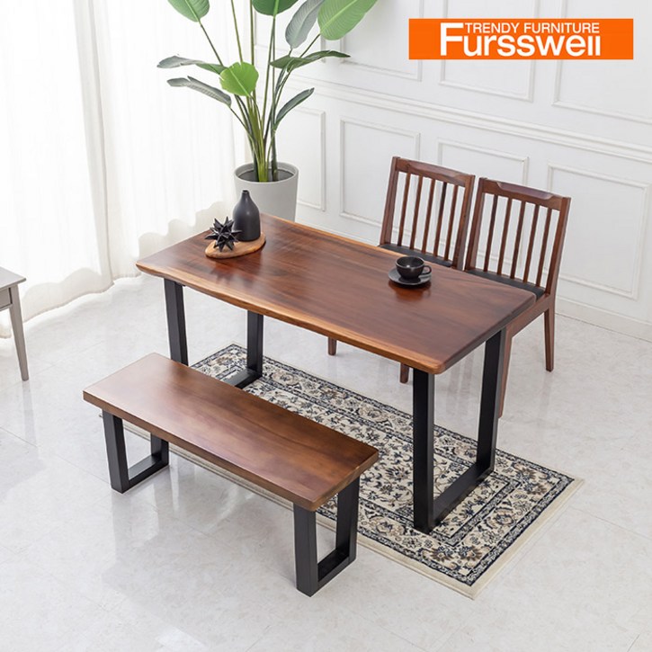 퍼스웰 로딘 장미목원목 우드슬랩 4인식탁벤치형RV123, 상세 설명 참조