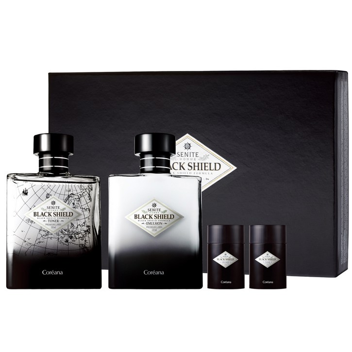 [4종]코리아나 세니떼 옴므 블랙쉴드 2종기획+쇼핑백, 1세트