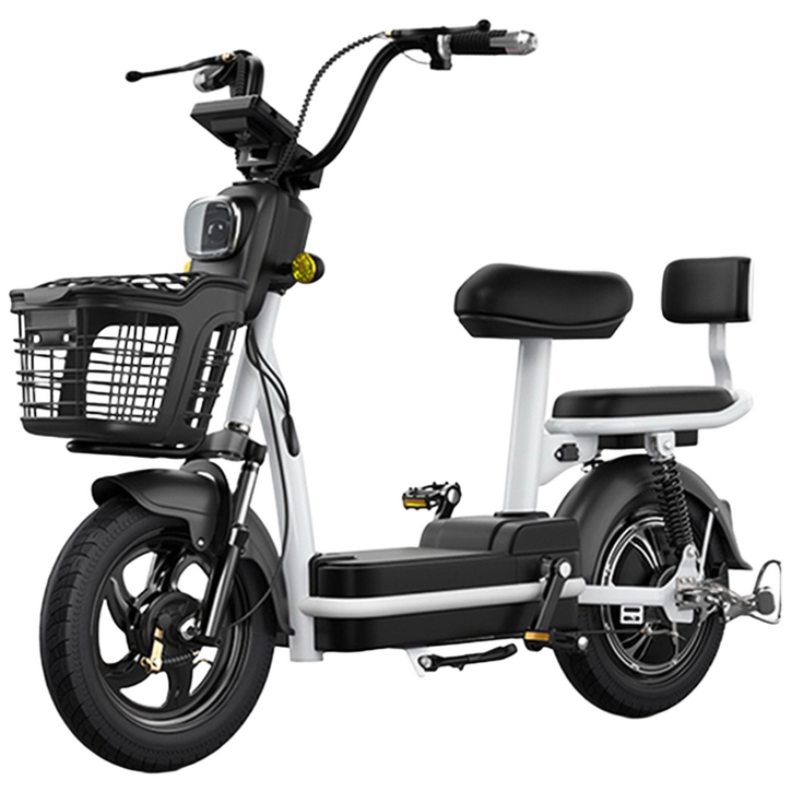 우브로 전기자전거 자토바이 전기 전동 스쿠터 자전거도로 PAS 픽업 배달 리튬배터리, 블랙, X-95, 1개