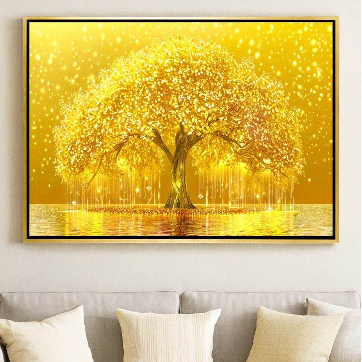 인메이블 돈들어오는 골드 황금 돈나무 액자 10종 거실 복도 인테리어 그림 개업 집들이 선물, 02.AGD황금별나무