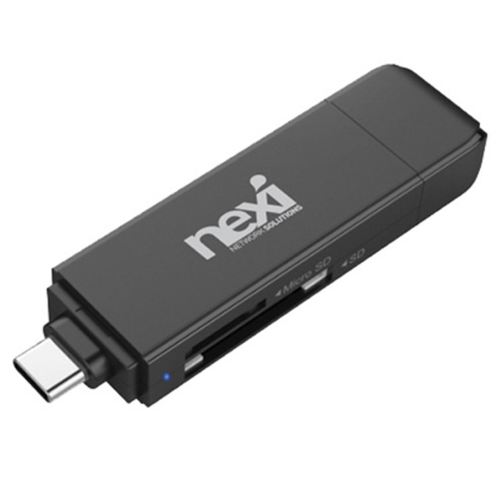 넥시 USB3.1/3.0 OTG 카드리더기 마이크로 SD 카드 NX-U3130CR NX610, 블랙, 1개 - 쇼핑뉴스