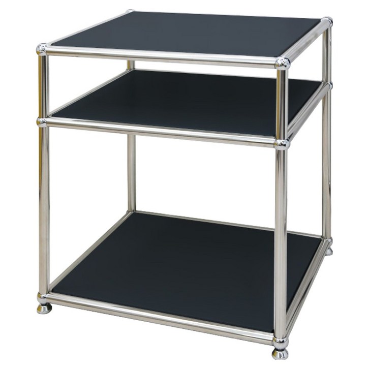 이가페 미드센츄리 모듈거실장 모노 1x2 사이드테이블 방문설치, 블랙