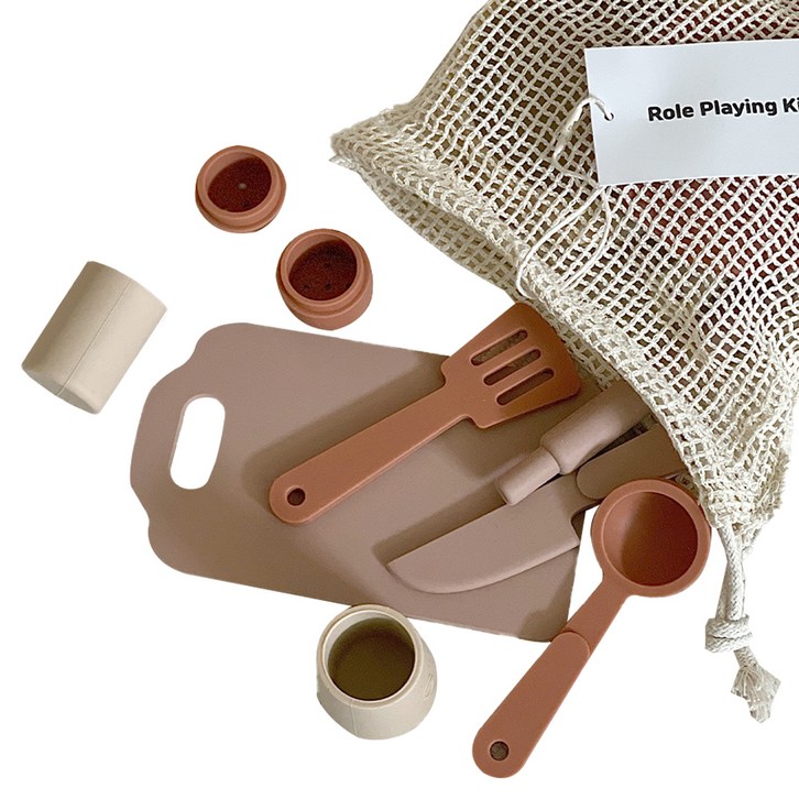 라비베베 커들 말랑 실리콘 역할 주방놀이 세트, 혼합색상, 1세트