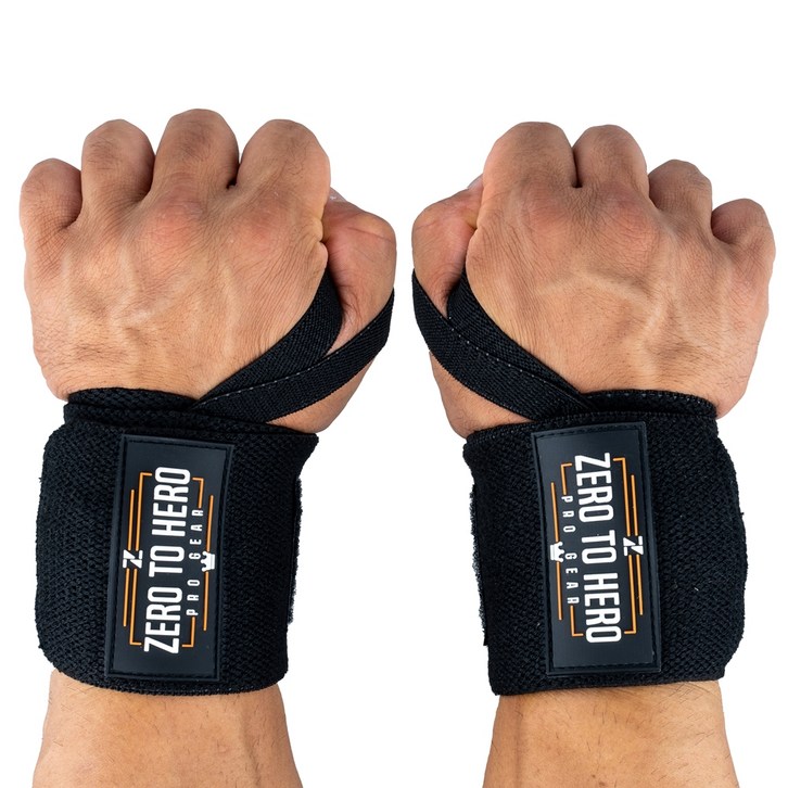 제로투히어로 헬스 손목보호대 wrist wrap Type2 기본형 Black, 1세트 - 쇼핑뉴스