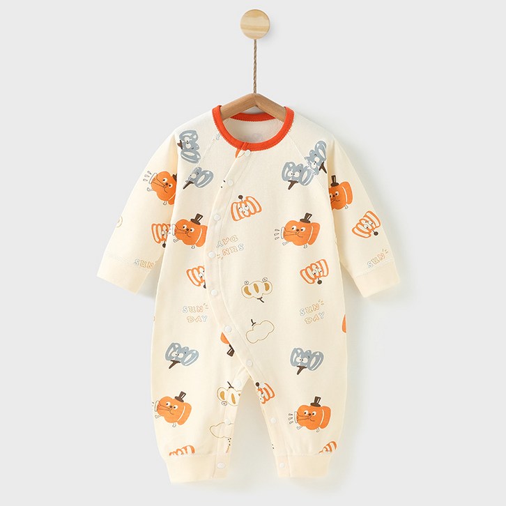 베베니즈 유아용 풀패턴 라운드 긴팔 우주복