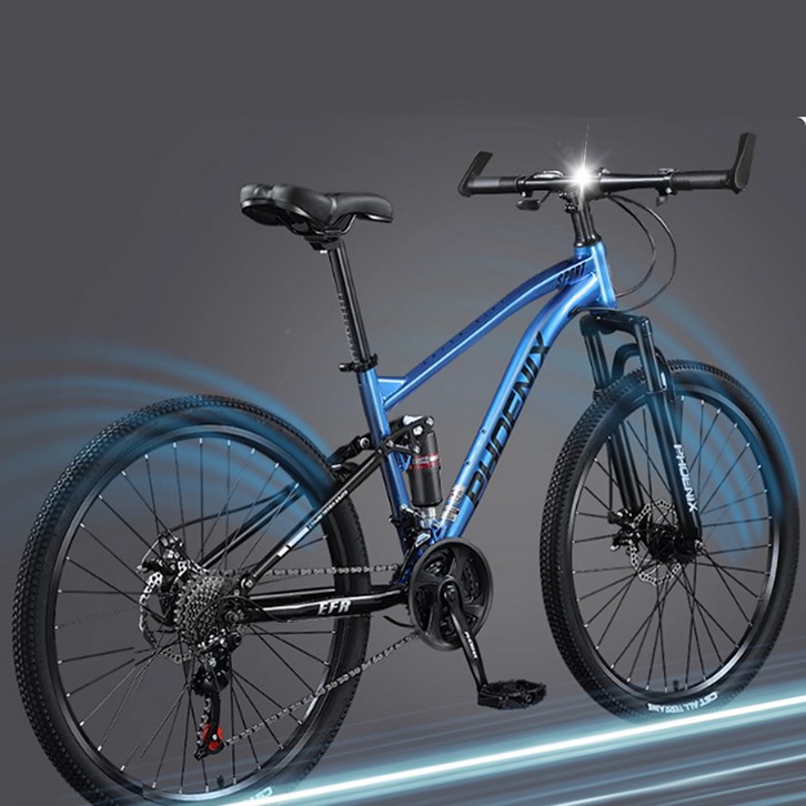 코브렉스 프리미엄 MTB 자전거 마운틴 산악 바이크 출퇴근 성인 남녀공용 오프로드, 1개, 183cm, 메탈블루27단