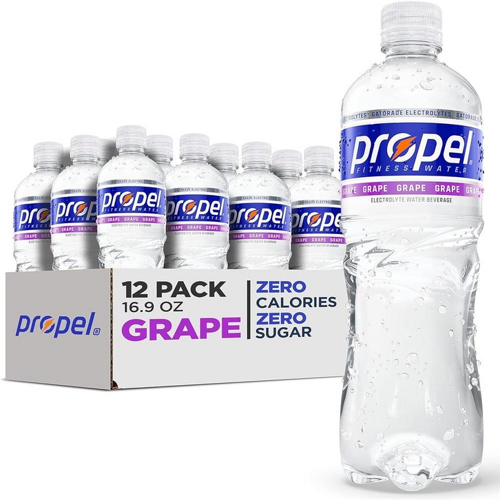 Propel 프로펠 그레이프 제로 칼로리 스포츠 드링킹 드링크전해질 앤 비타민 C 앤 E 500ml 12개