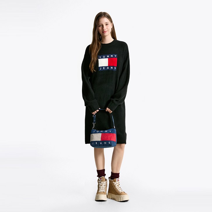 타미힐피거 플래그 스웨터 원피스 T32F7WOP15TWT1HEV