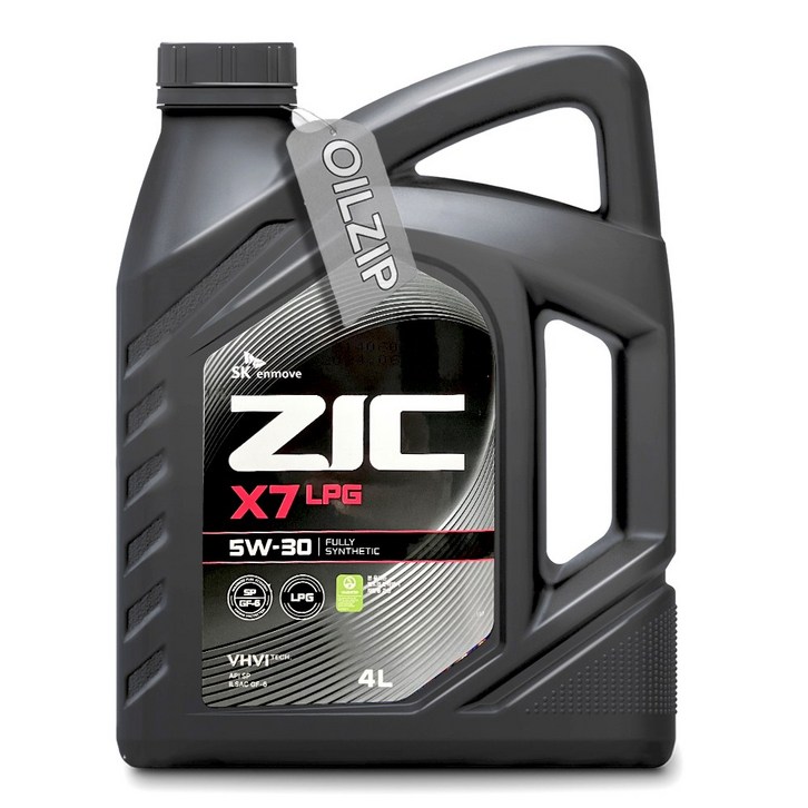 오일마트 SK 지크 ZIC X7 LPG 5W30 4리터 SQ 합성 LPG엔진오일 최신 SQ등급으로 업그레이드