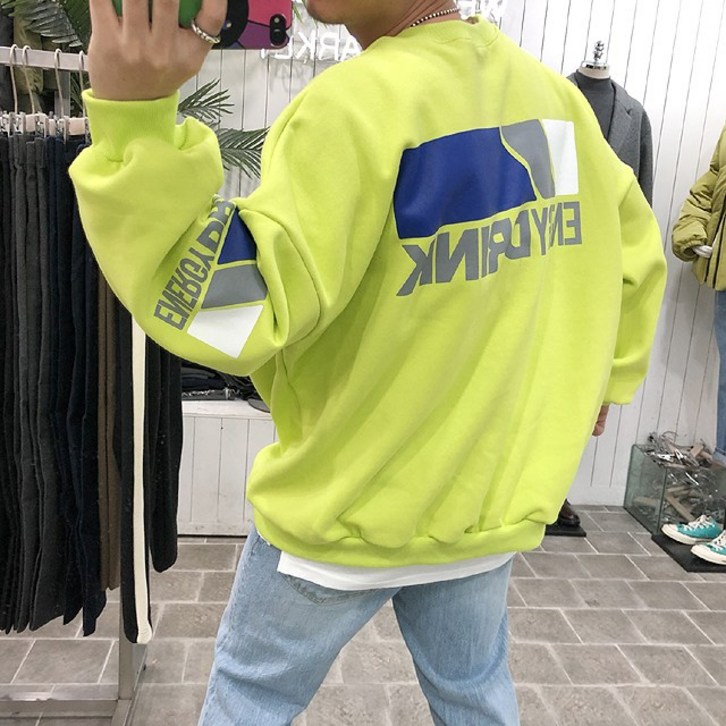 바나나마켓 기모 에너지 남자 오버핏 맨투맨