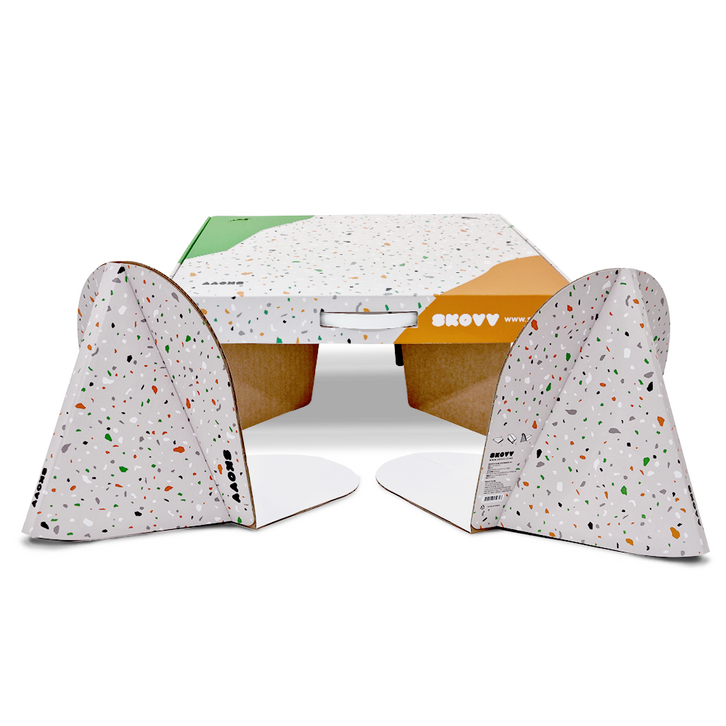 SKOVV 스코우 종이의자 캐리어 테이블 세트2in1 페스티벌 콘서트 피크닉 돗자리 휴대용 등받이의자 컵홀더 한강 공원 외야석 잔디밭 나들이 초경량 좌식의자, 2in1세트 종이의자 캐리어테이블 세트, 1세트