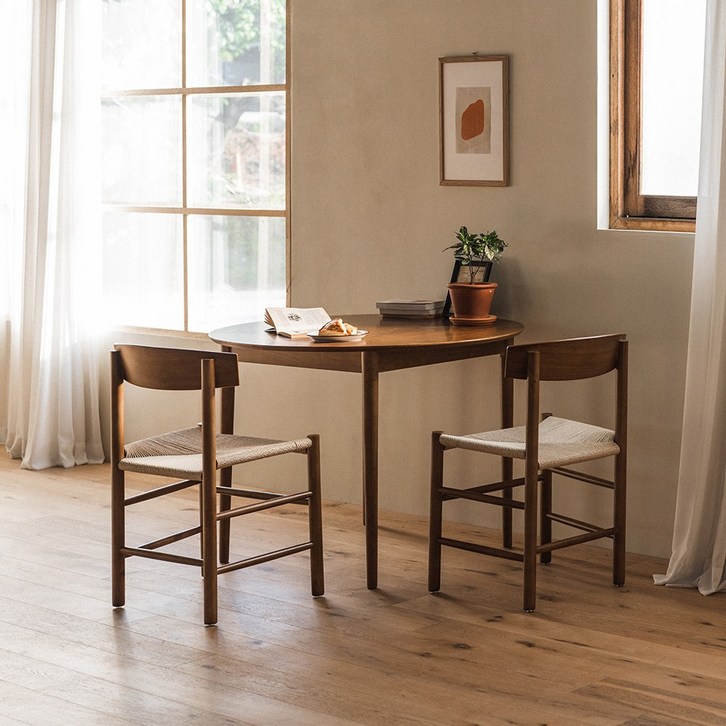 라떼 원목 원형 카페 식탁테이블1000, 월넛