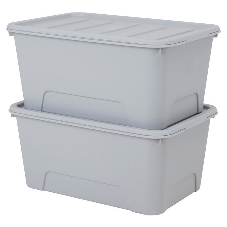 가쯔 마카롱 리빙박스, 라이트그레이, 56L, 2개