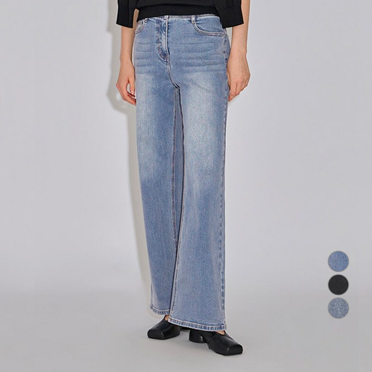 쉬즈미스 여성용 인밴딩 스트레이트 데님 팬츠 SSMSLO32050