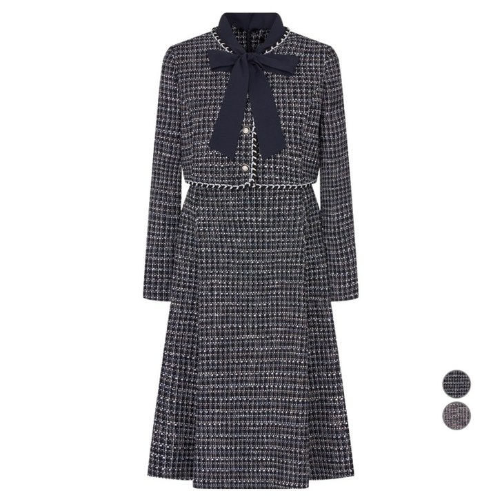 케네스레이디 여성용 스위토 리본 트위드 원피스