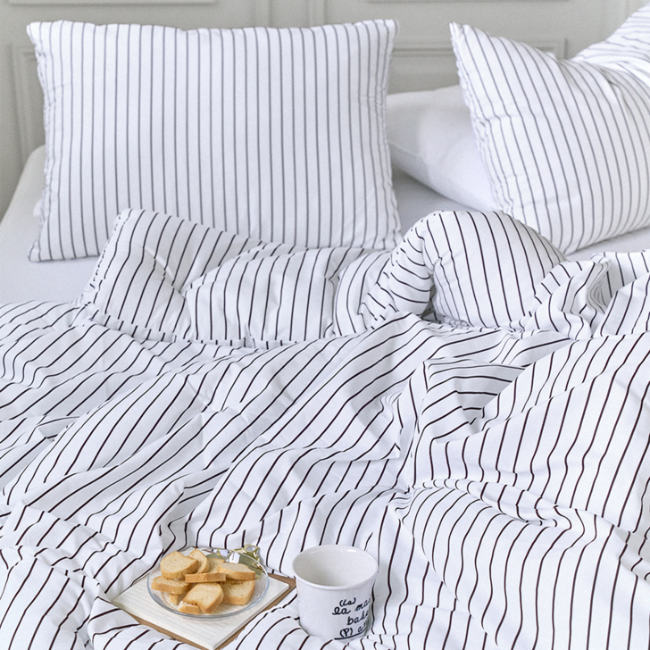 픽켄드 옥수수솜 클래식 스트라이프 차렵이불