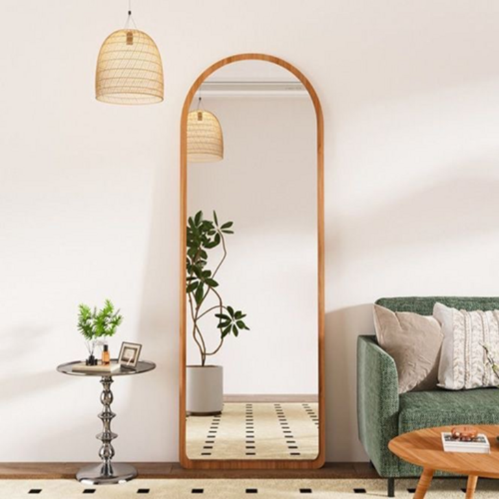 데보코 아치형 원목 스탠드 전신거울 40 x 155 cm