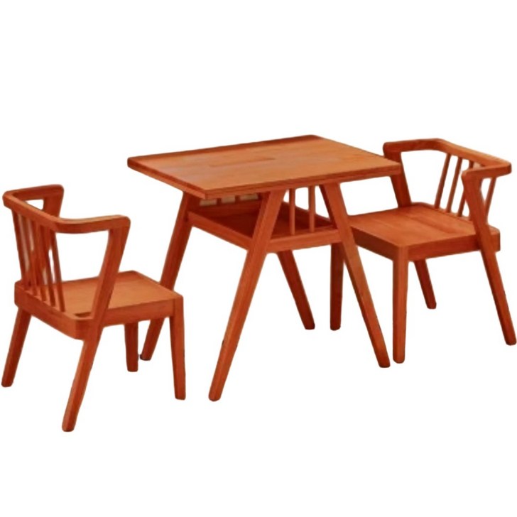아르나크 2인용 식탁세트 공간활용 수납 테이블, 일반의자 2, 로즈우드