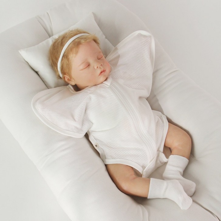 리코타입 스와들컷얇은  무형광 메쉬 신생아 속싸개 6컬러아기양말 증정