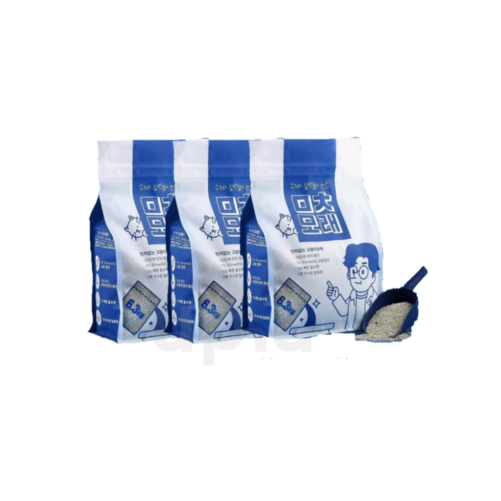 수의사가 만든 먼지없는 미친모래 6.3kgx3개1box4box 이나바츄르 4p증정 ㅁㅊ고양이 벤토나이트모래, 6.3kg, 12개