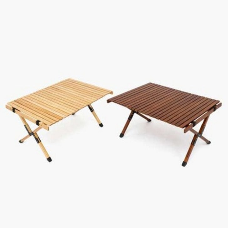 문캠핑 접이식 원목 롤테이블 내츄럴 S사이즈 M사이즈 L사이즈 월넛 L사이즈 파우치포함, 내츄럴