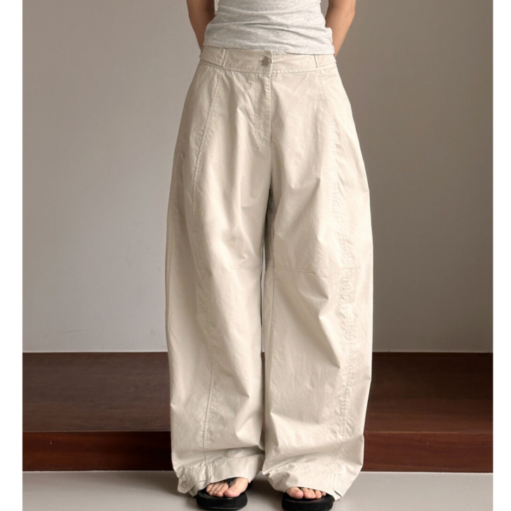 엣지룸 국내제작 스냅버튼 여성 벌룬 팬츠