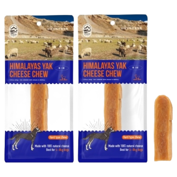 오래오래프로젝트 강아지 오래먹는 간식 히말라야 야크치즈 야크츄 M, 2팩