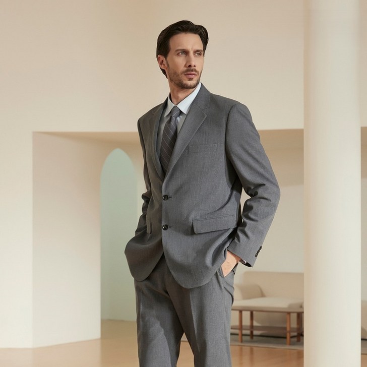 인터메조 25SS 비즈니스 그레이 스트레치 수트 봄 여름 결혼식 면접 정장 하객룩