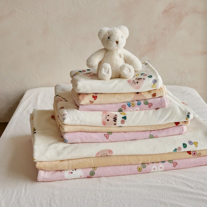 돗투돗 코지 밍크 극세사 아기 블랭킷 겨울 담요, 돗람이아이보리