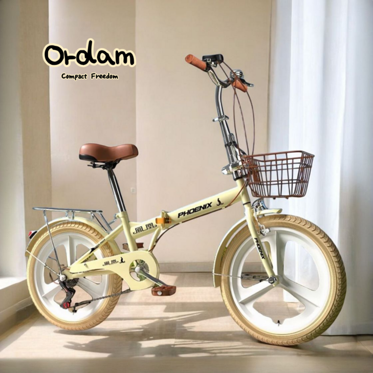 오르담 여성자전거 접이식 미니벨로 바구니