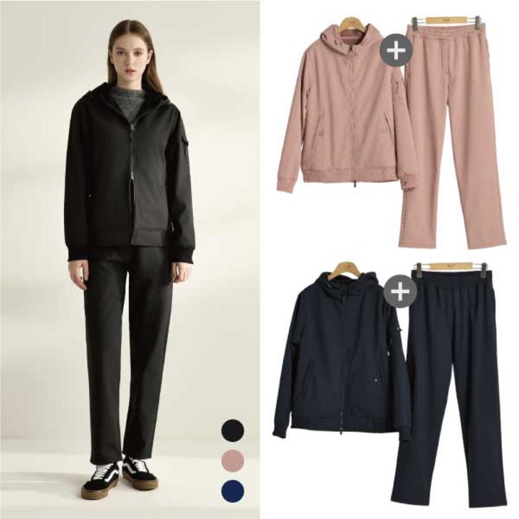 NNF 여성 투웨이 점퍼 장기모 상의  하의 셋업 2종