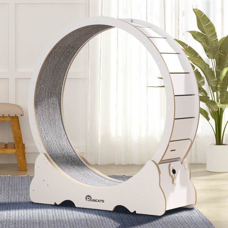 런캣 캣휠 롤러 실내사용 고양이 운동훈련 헬스 캣휠 원목색 다양한